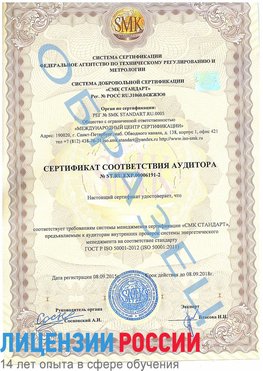 Образец сертификата соответствия аудитора №ST.RU.EXP.00006191-2 Красный Яр Сертификат ISO 50001